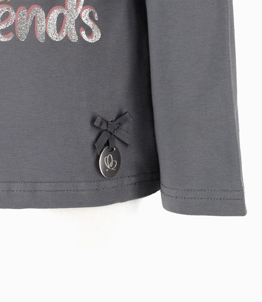 Polera niña con estampado gris Limonada-2