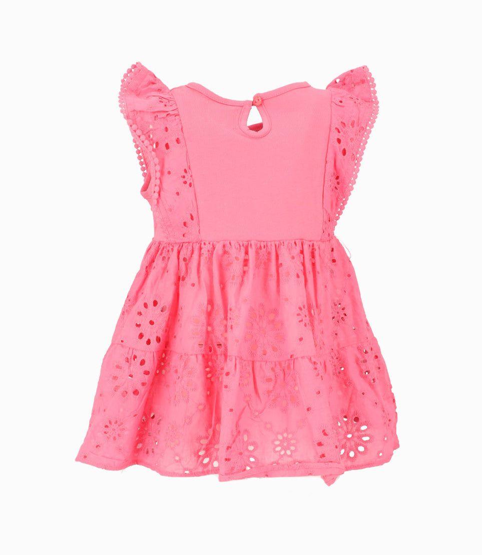 Vestido bebé con vuelos frambuesa 4 Kids-1