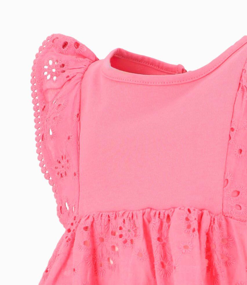 Vestido bebé con vuelos frambuesa 4 Kids-2