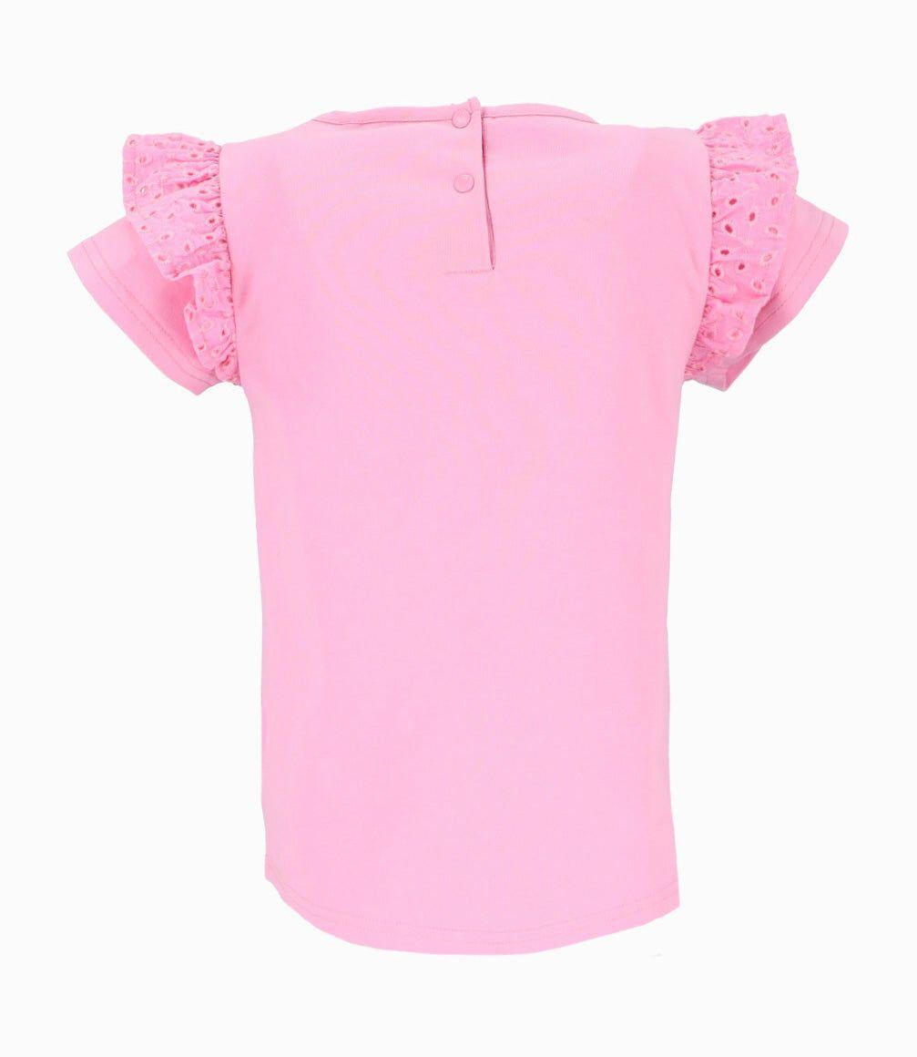 Polera manga corta niña con vuelos rosado 4 Kids-2