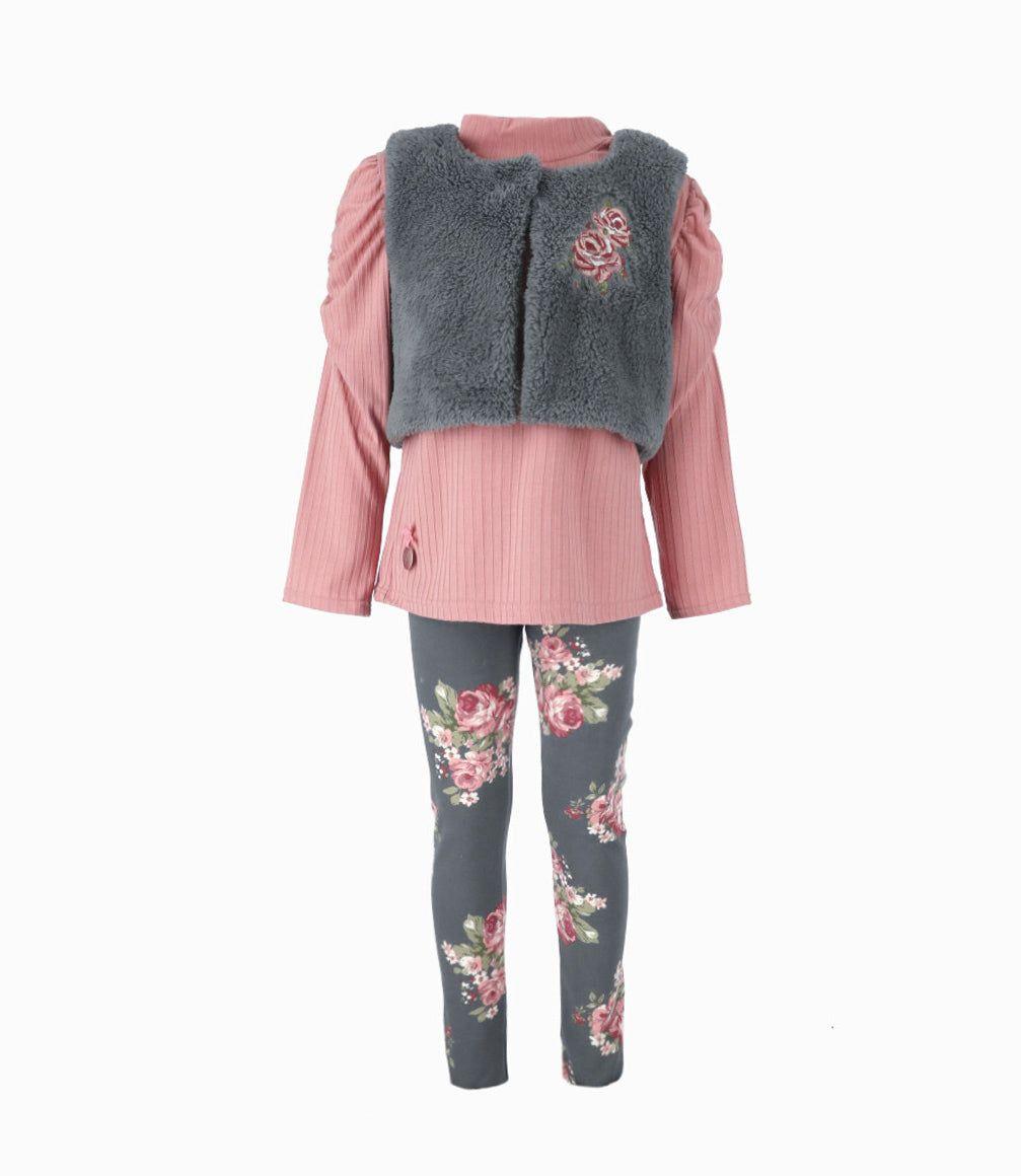 Conjunto niña 3 piezas gris Limonada-0