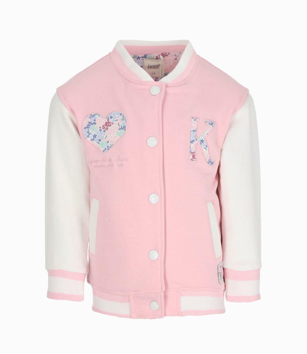 Chaqueta niña universitaria rosado 4 Kids-1