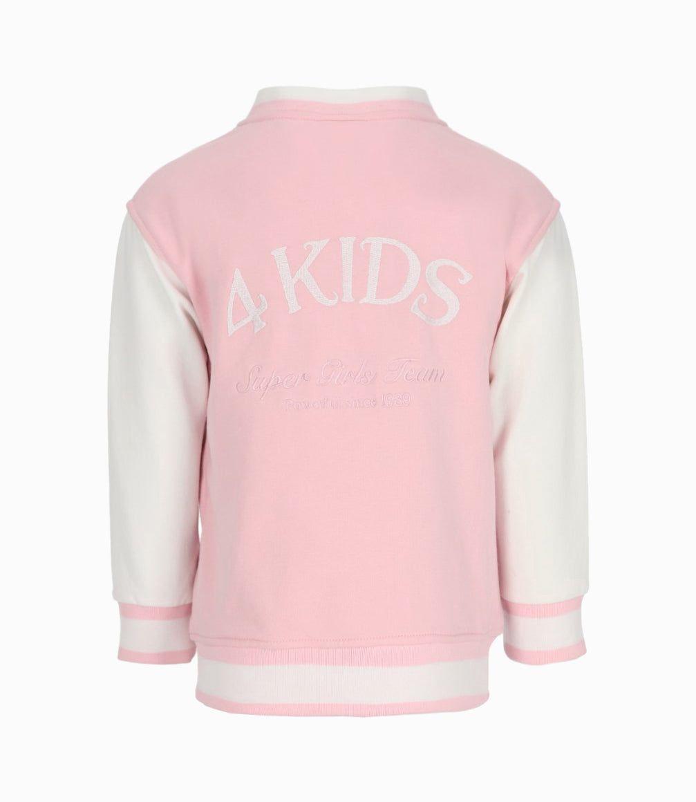 Chaqueta niña universitaria rosado 4 Kids-2