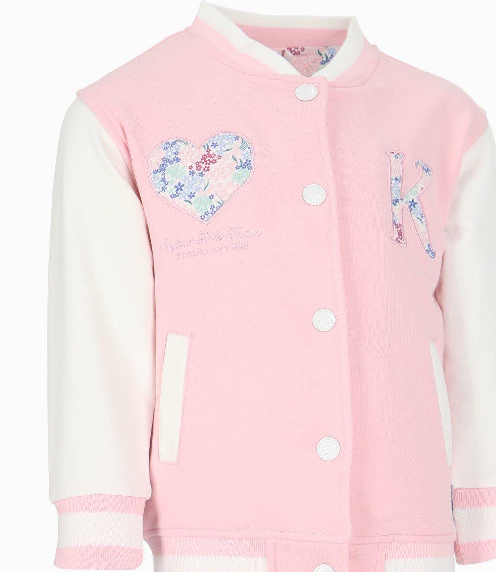 Chaqueta niña universitaria rosado 4 Kids-3