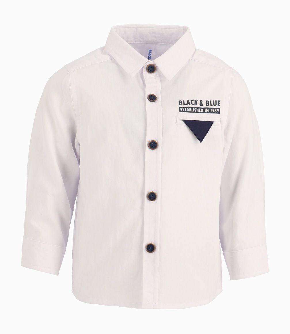 Camisa Bebé Con bolsillo de pañuelo Black and Blue Blanco-0