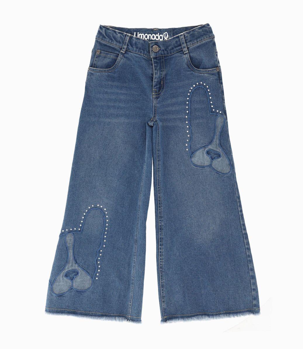 Jeans niña wide leg celeste Limonada-0