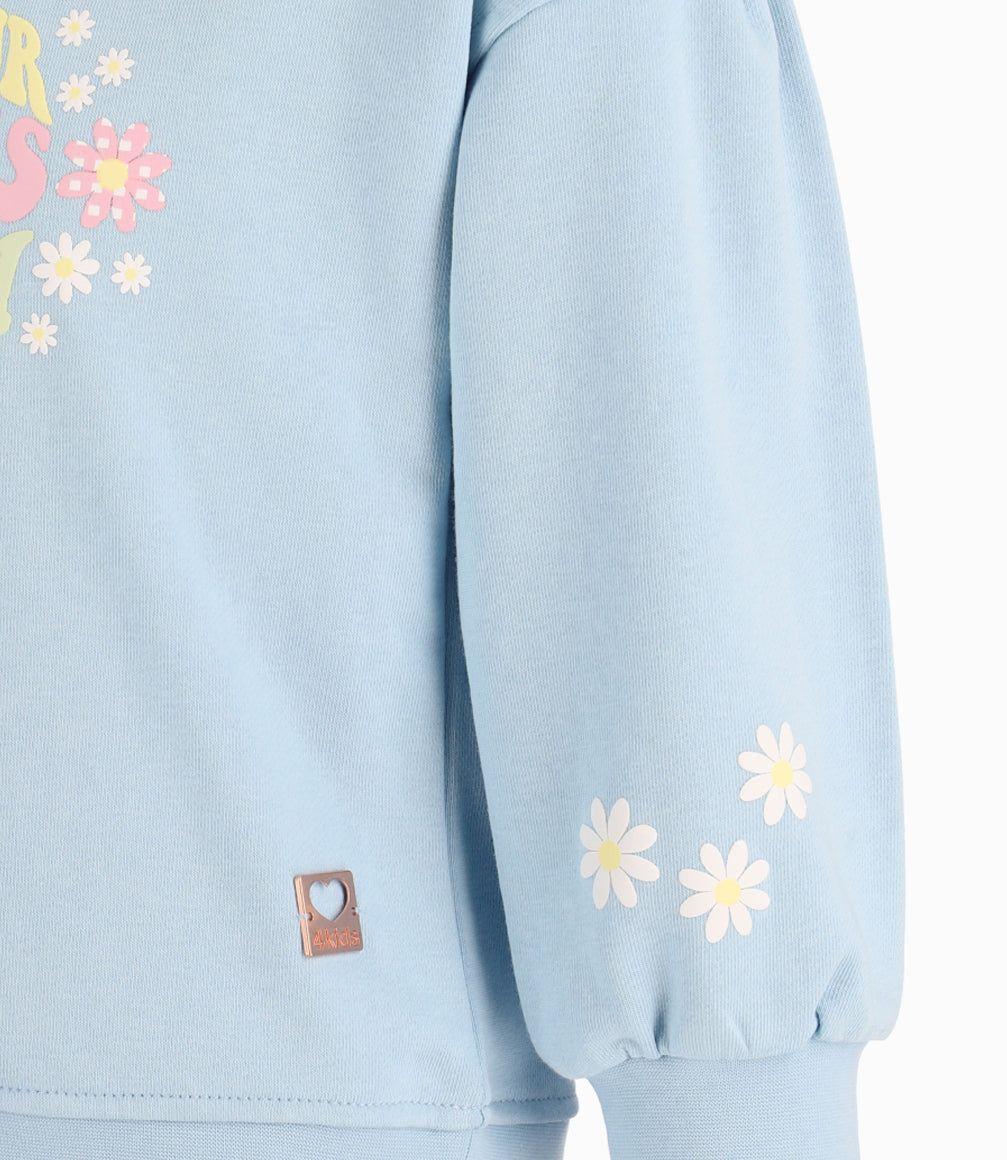 Polerón Niña Con Estampado Celeste 4 Kids-8