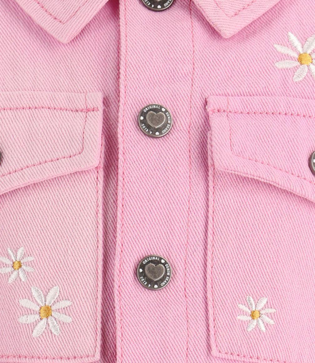 Chaqueta Niña Con Flores Rosado 4 Kids-5