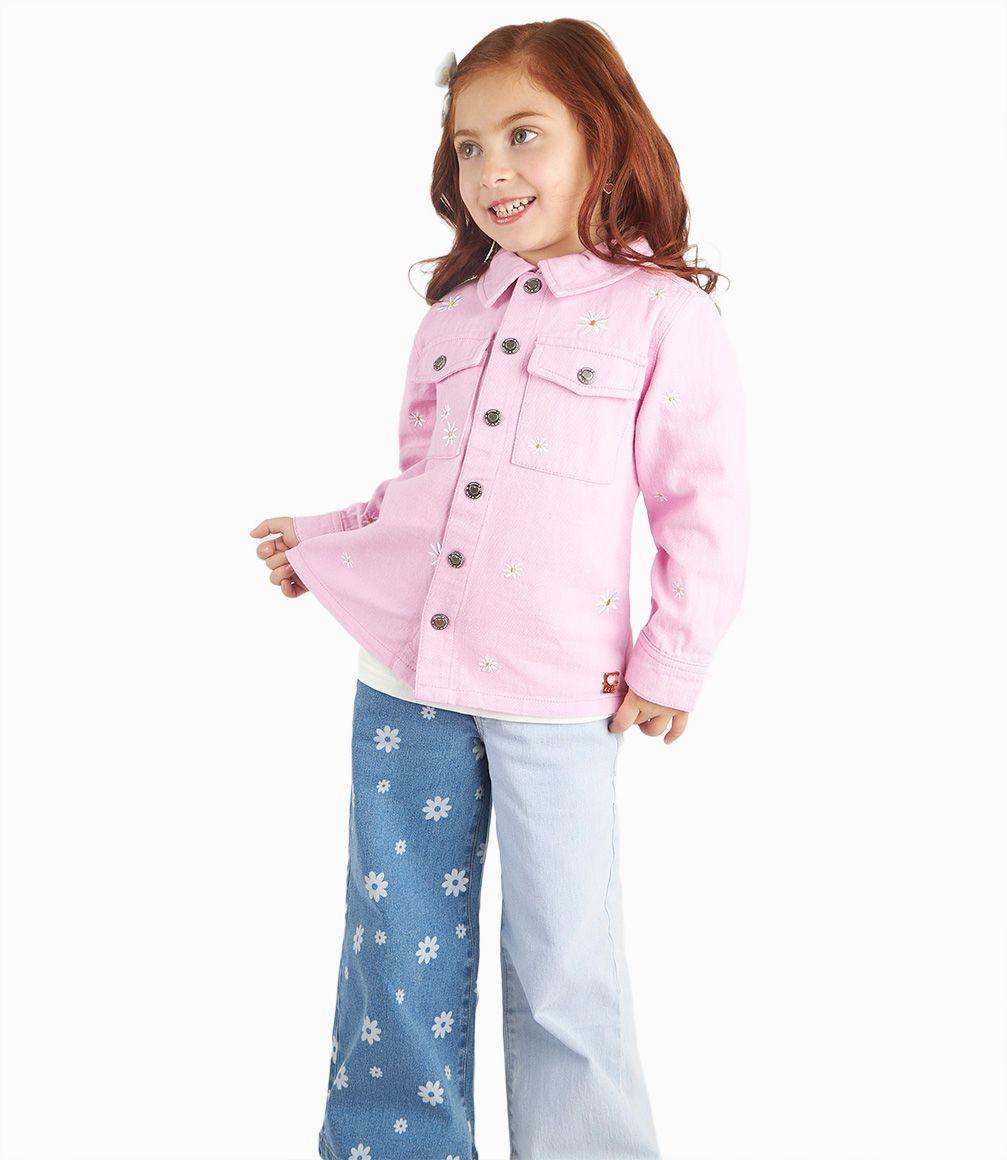 Chaqueta Niña Con Flores Rosado 4 Kids-1