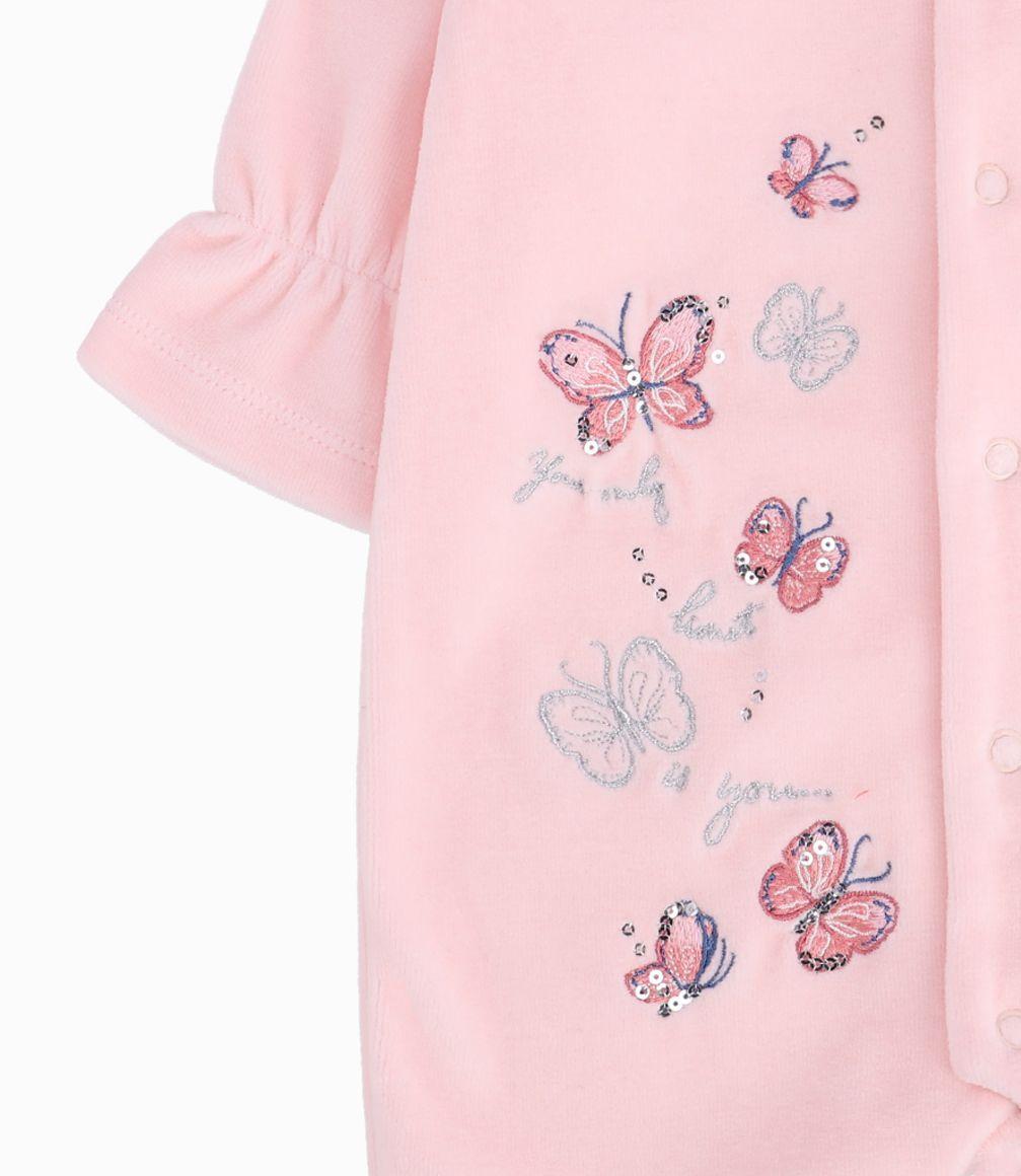 Enterito Recién Nacida Con Mariposas Limonada Rosado-3