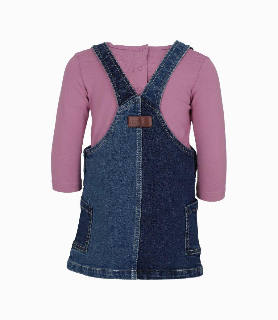 Vestido bebé con polera azul marino Limonada-1