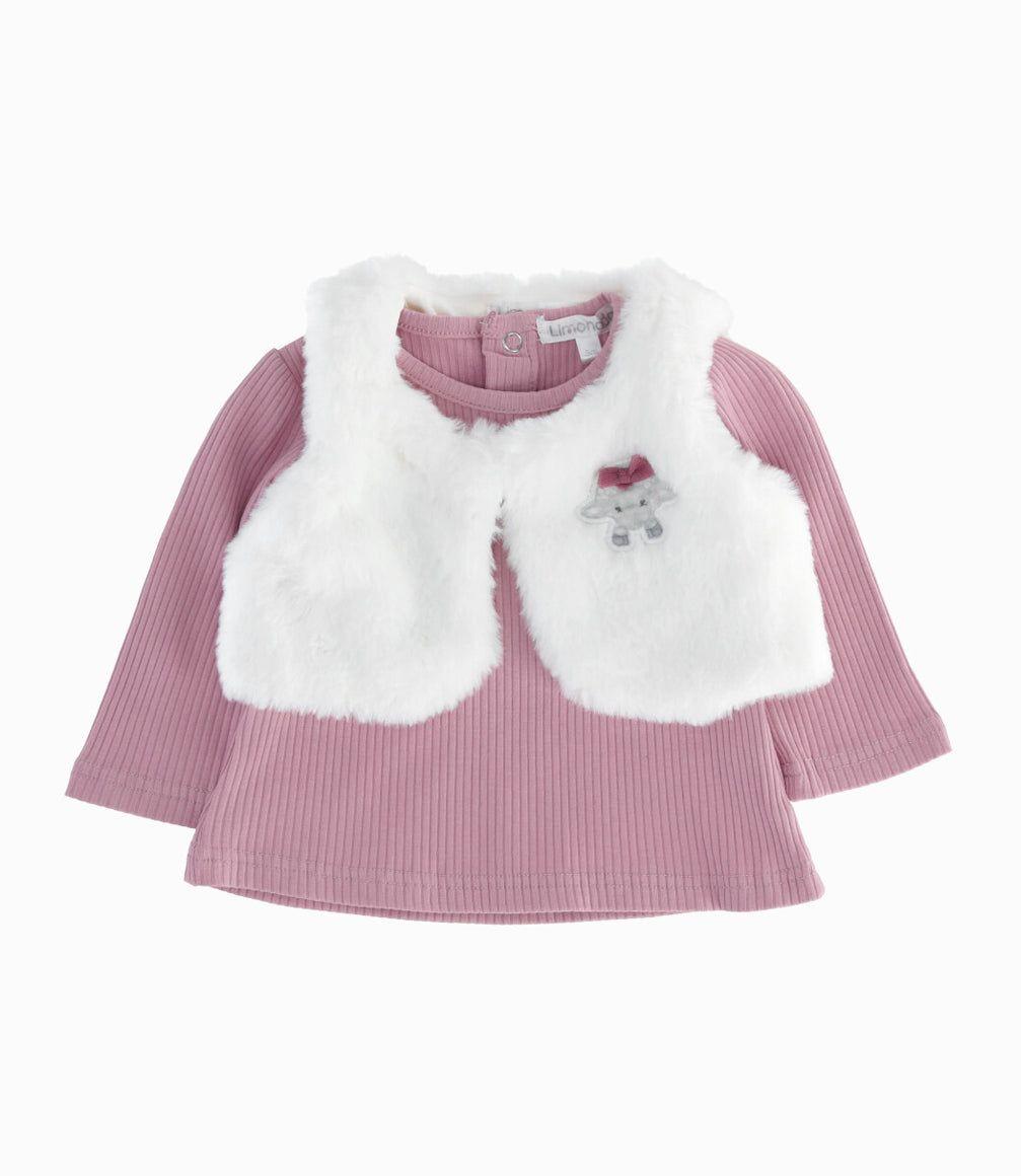 Conjunto bebés con bolero palo rosa Limonada-1