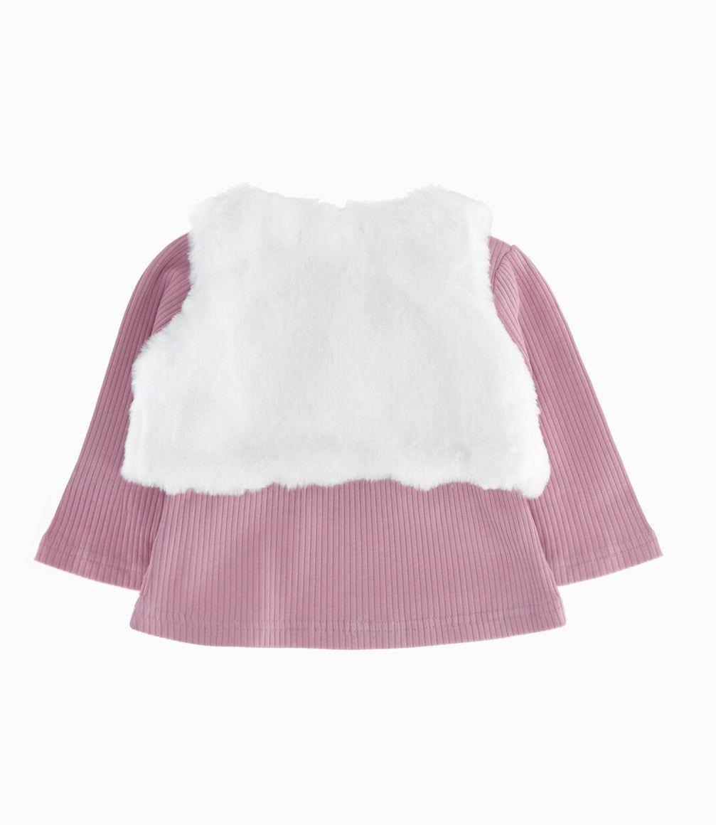 Conjunto bebés con bolero palo rosa Limonada-2