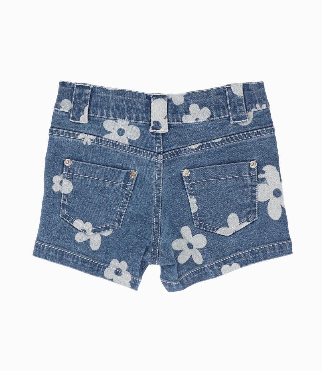 Short niña con flores celeste Limonada-1