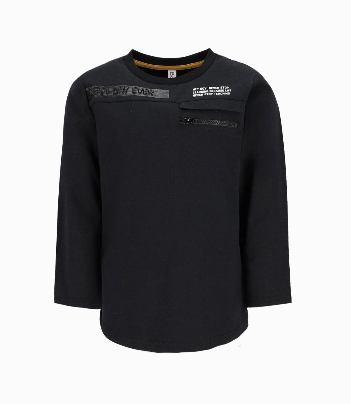 Polera niño con estampado negro Black and Blue-0
