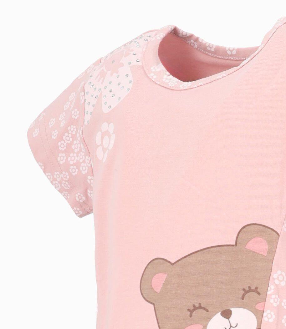 Polera manga corta niña con ositos rosado Limonada-2