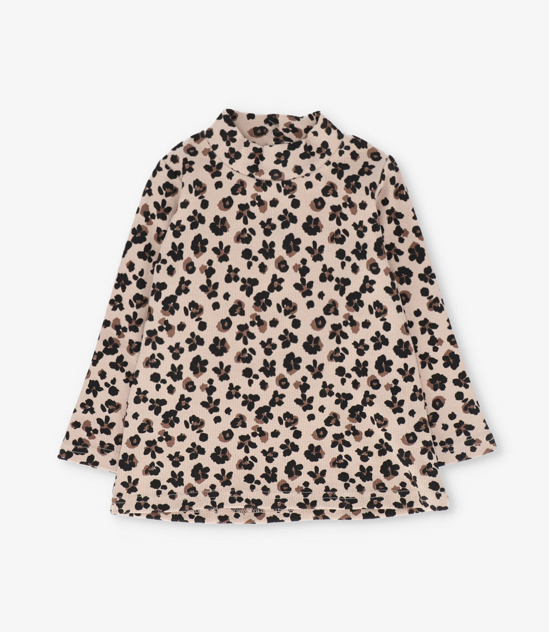 Polera manga larga niña animal print beige Limonada-1