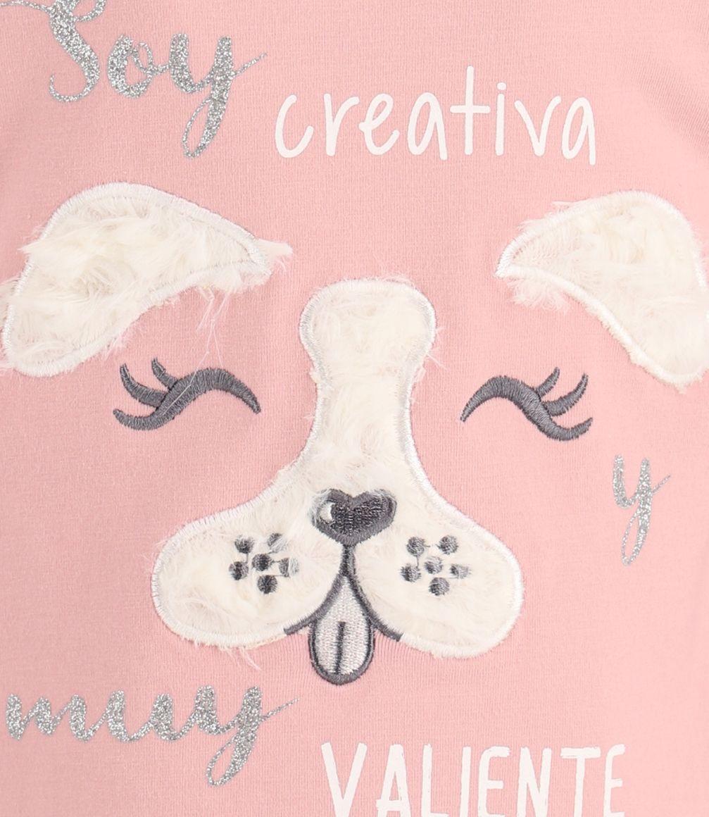 Polera Bebé Niña Con Perrito Palo Rosa-2