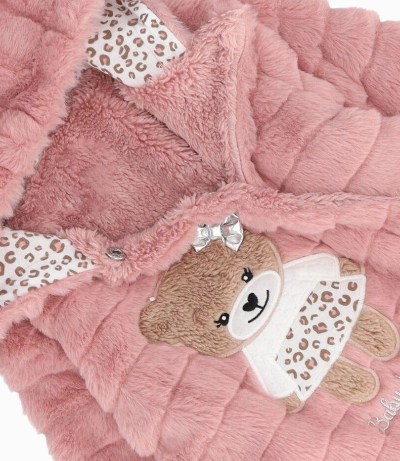 Saquito recién nacida con osito rosado Limonada-2