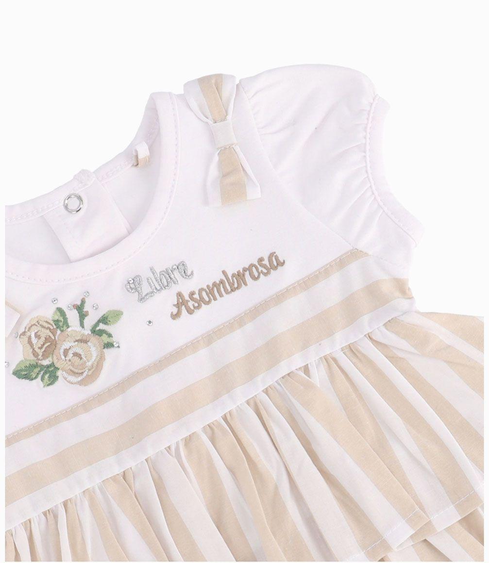 Conjunto Con Mangas Elásticas Recién Nacida Beige Limonada-1