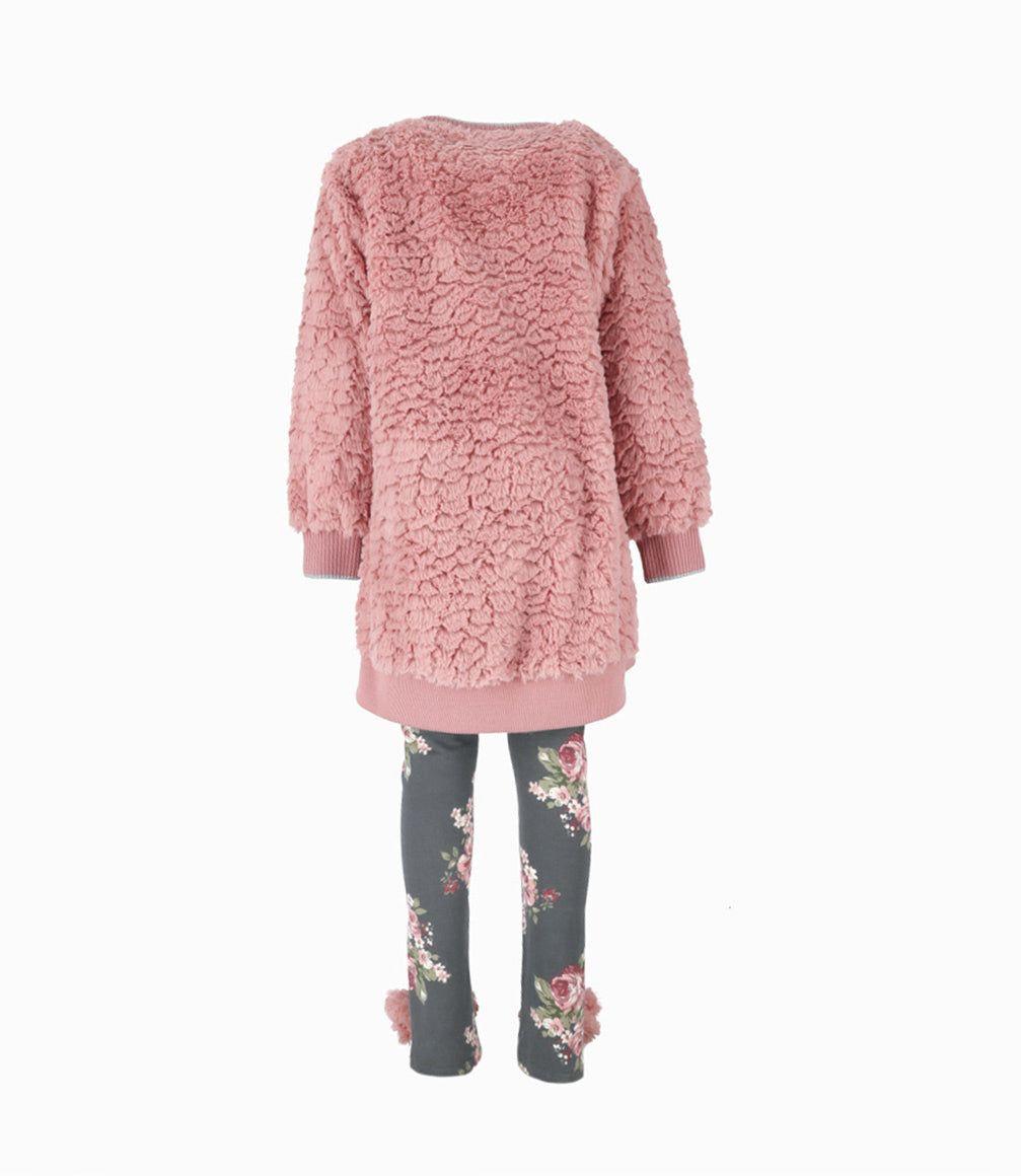 Conjunto niña de polerón y calzas palo rosa Limonada-1