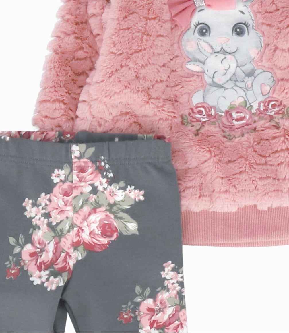 Conjunto niña de polerón y calzas palo rosa Limonada-2