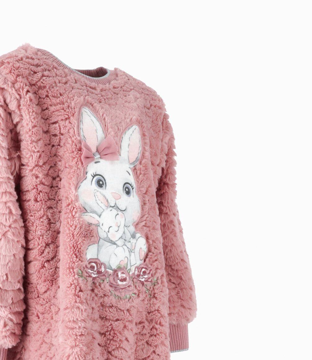 Conjunto niña de polerón y calzas palo rosa Limonada-4