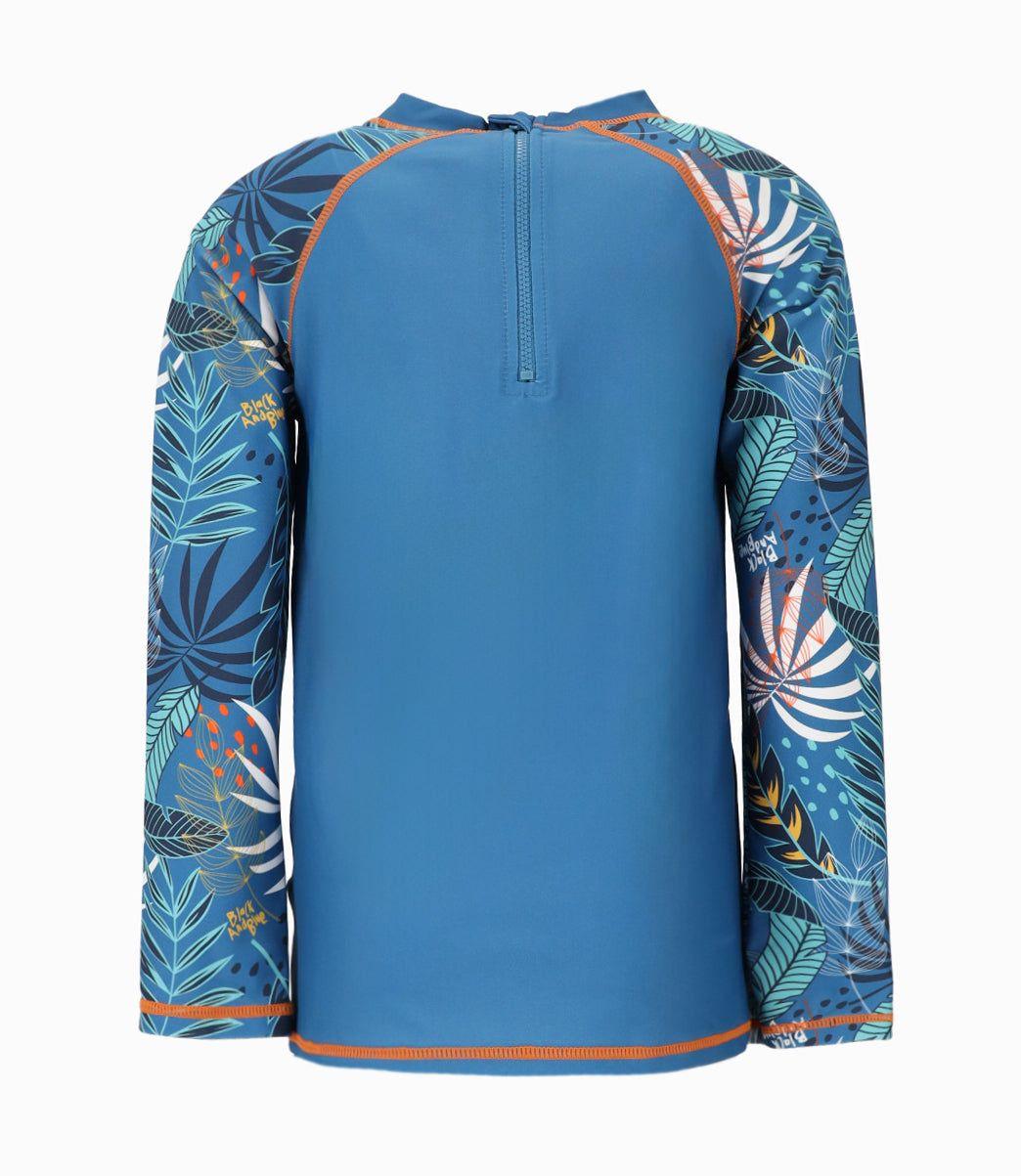 Traje de baño niño con hojas azul marino Black and Blue-2