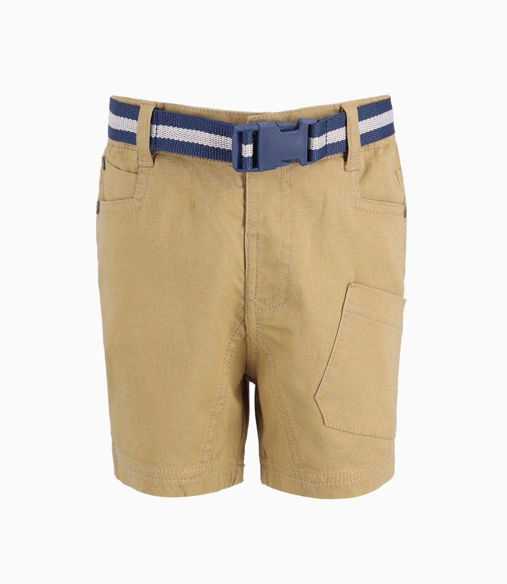 Bermuda Con Cinturón De Tela Niño Khaky Black and Blue-0