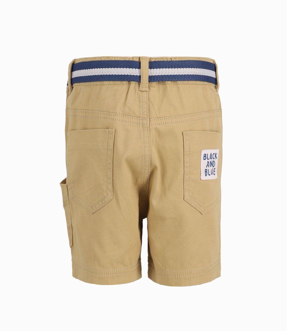 Bermuda Con Cinturón De Tela Niño Khaky Black and Blue-1