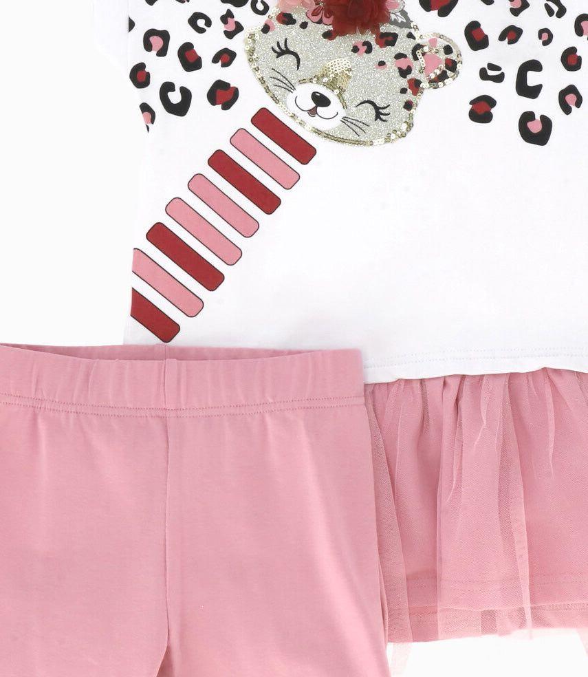Conjunto niña con tul palo rosa Limonada-3