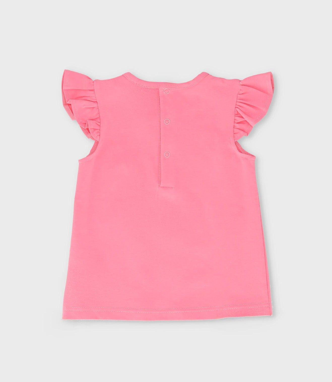 Polera manga corta bebé con ciervo coral Limonada-1