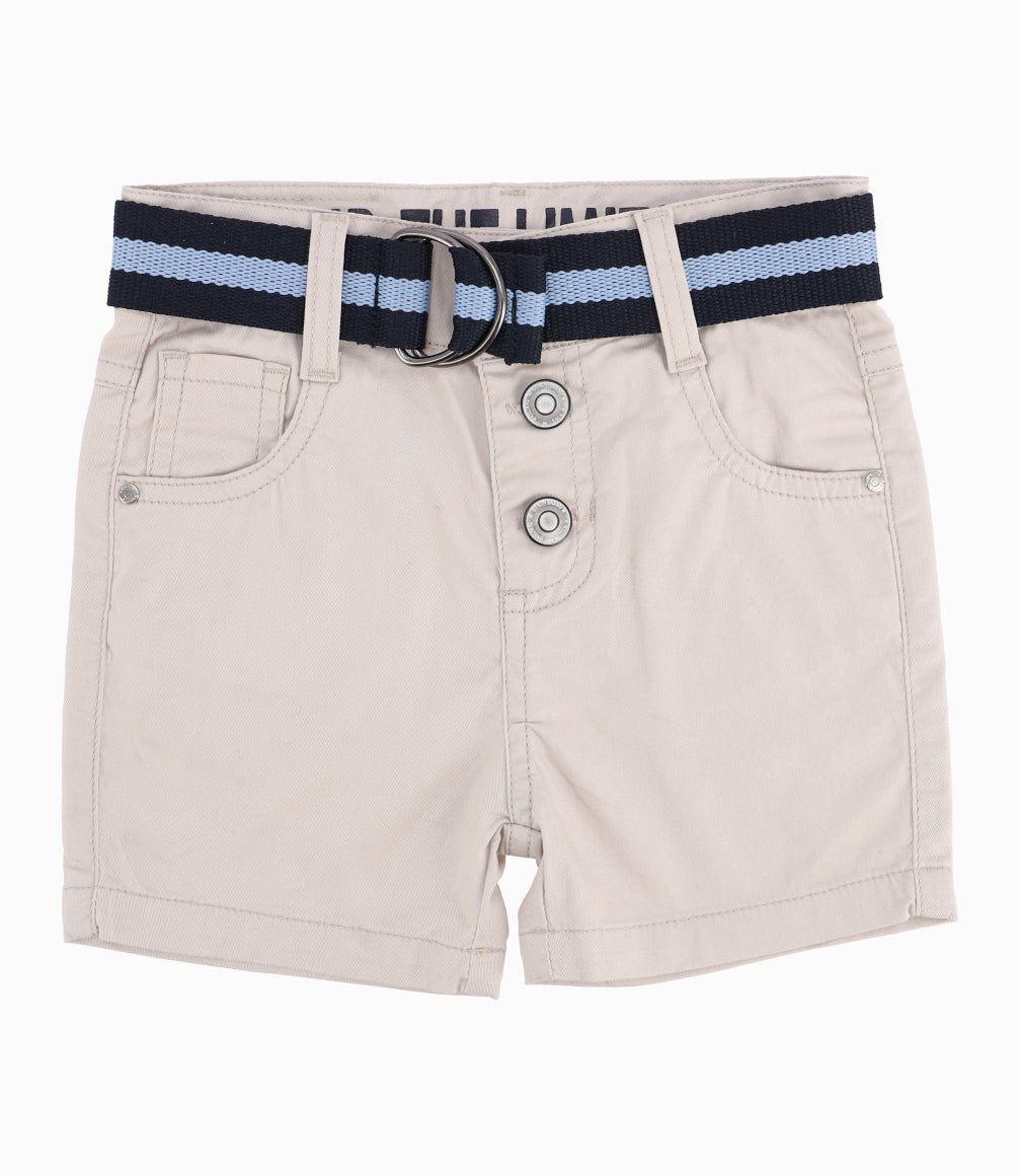 Bermuda Bebé Niño Con Cinturón Beige-0