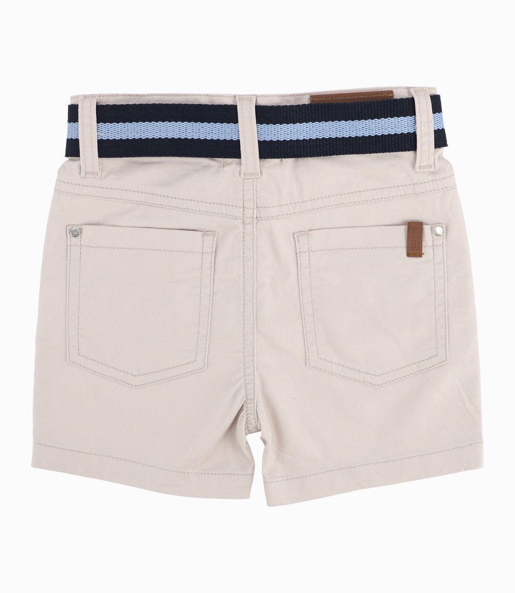 Bermuda Bebé Niño Con Cinturón Beige-1