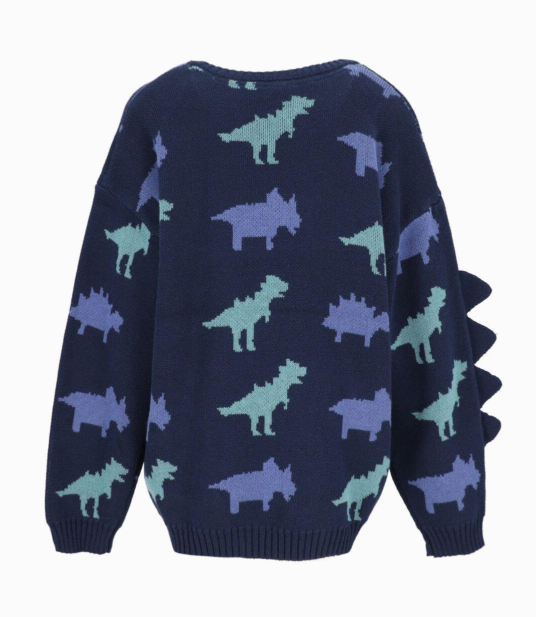 Chaleco niño con dinosaurio azul marino Black and Blue-1