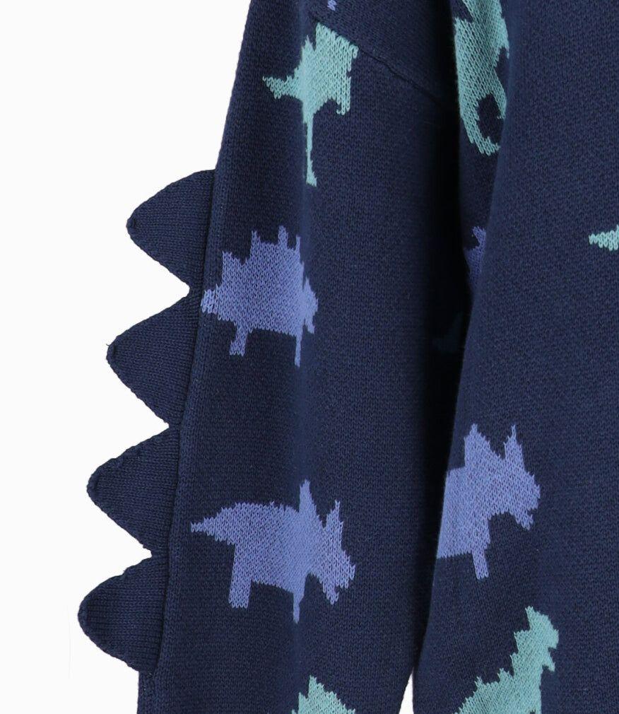 Chaleco niño con dinosaurio azul marino Black and Blue-2
