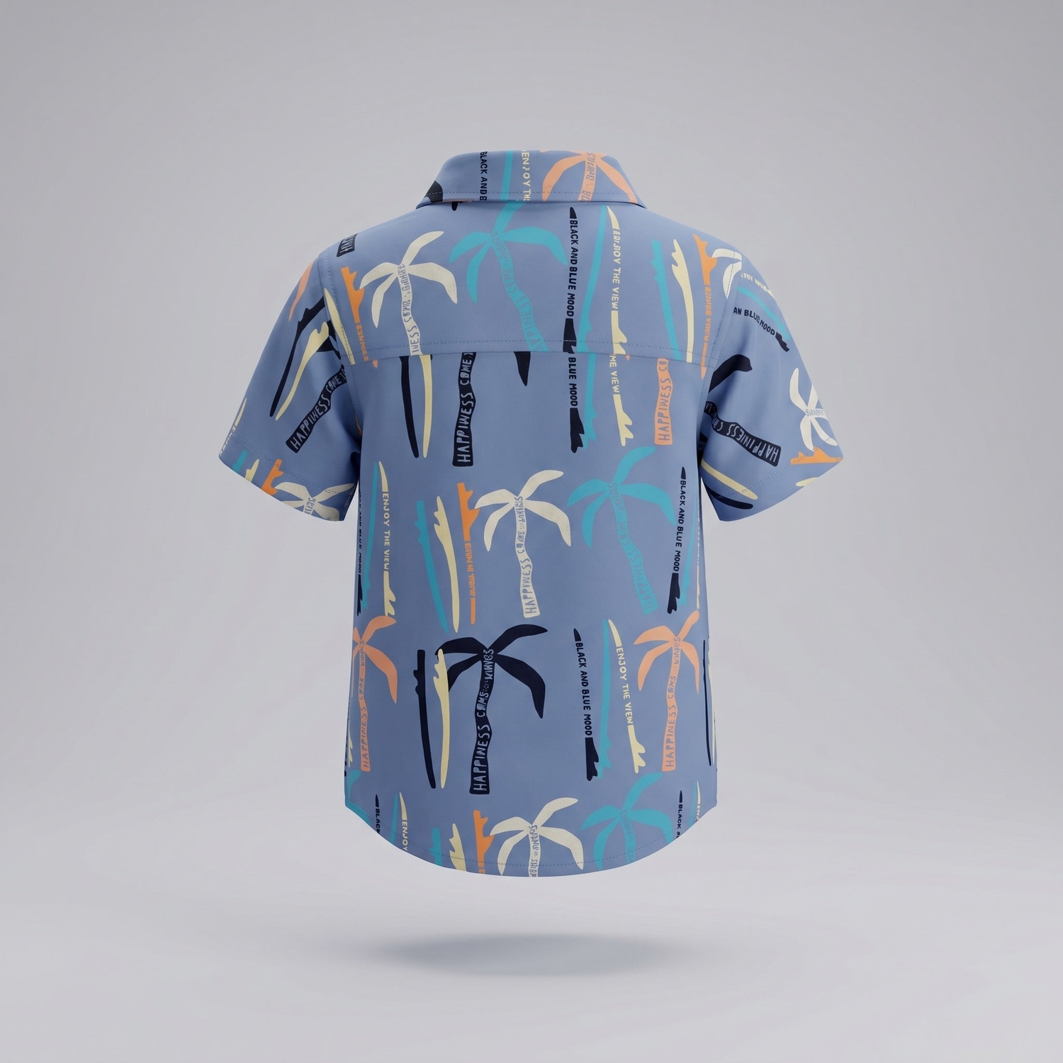 Camisa manga corta bebé  B12261270160 azul  Black and blue-2