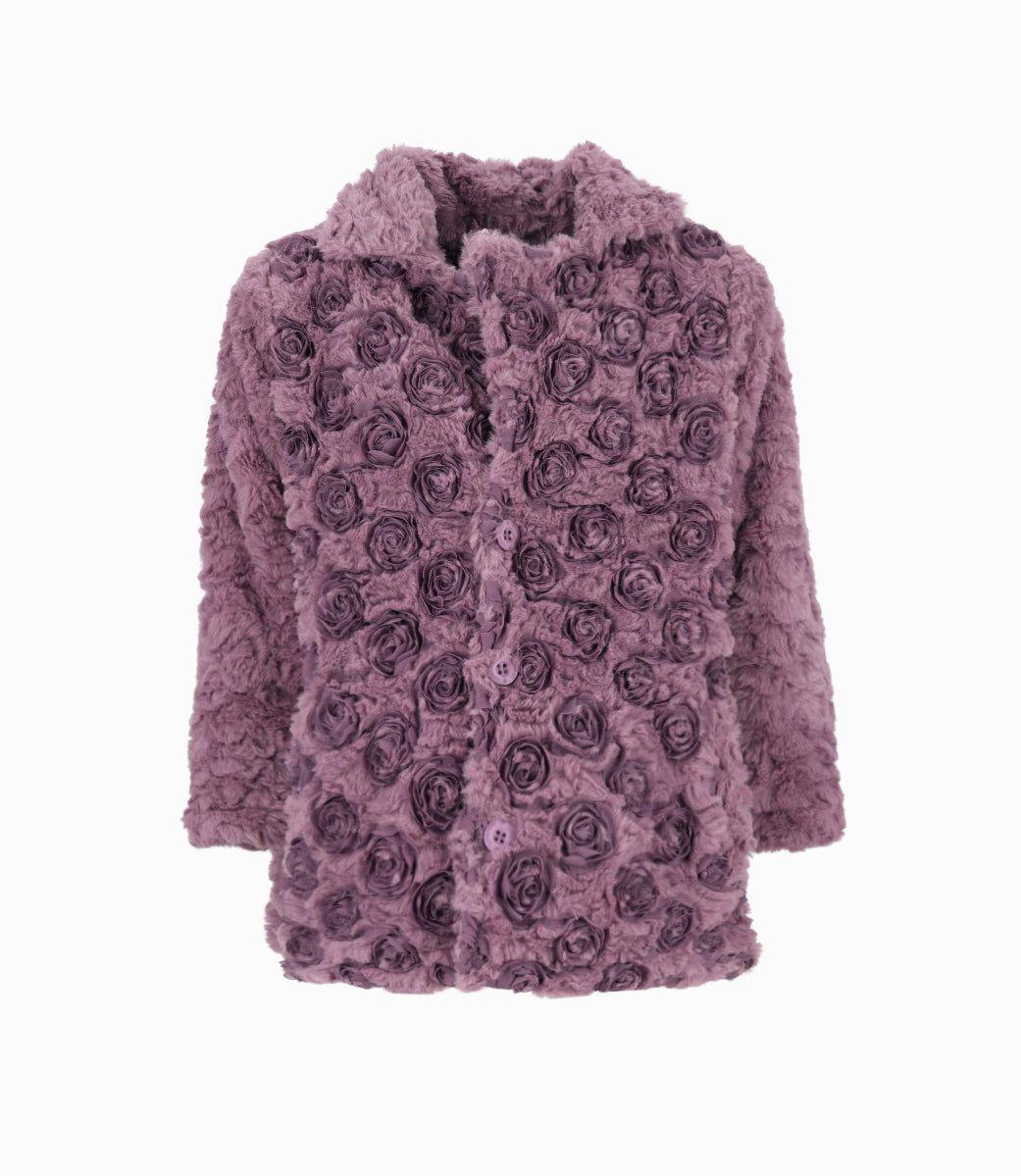 Abrigo niña con flores morado Limonada-0