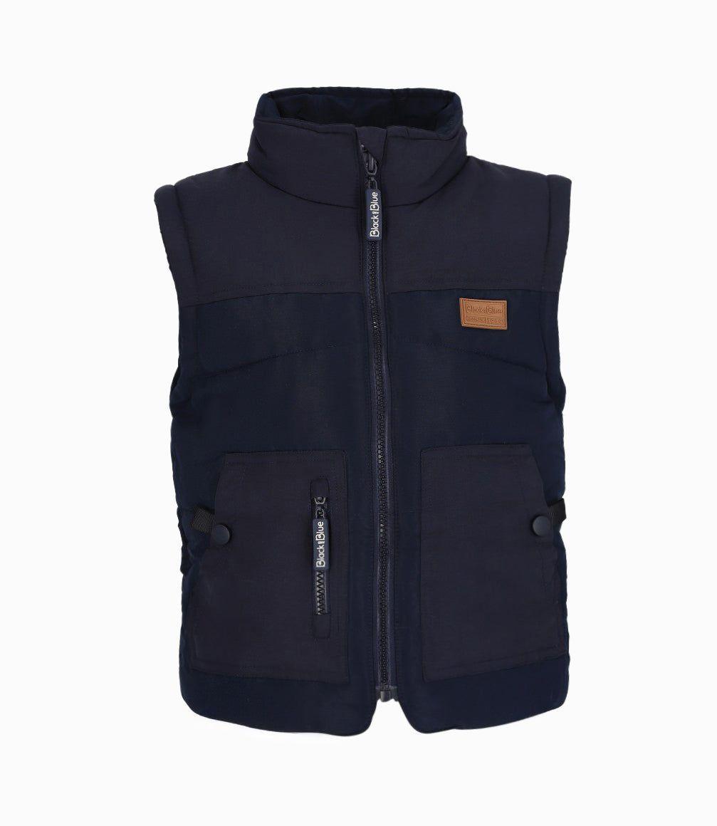 Parka niño sin mangas azul marino Black and Blue-0