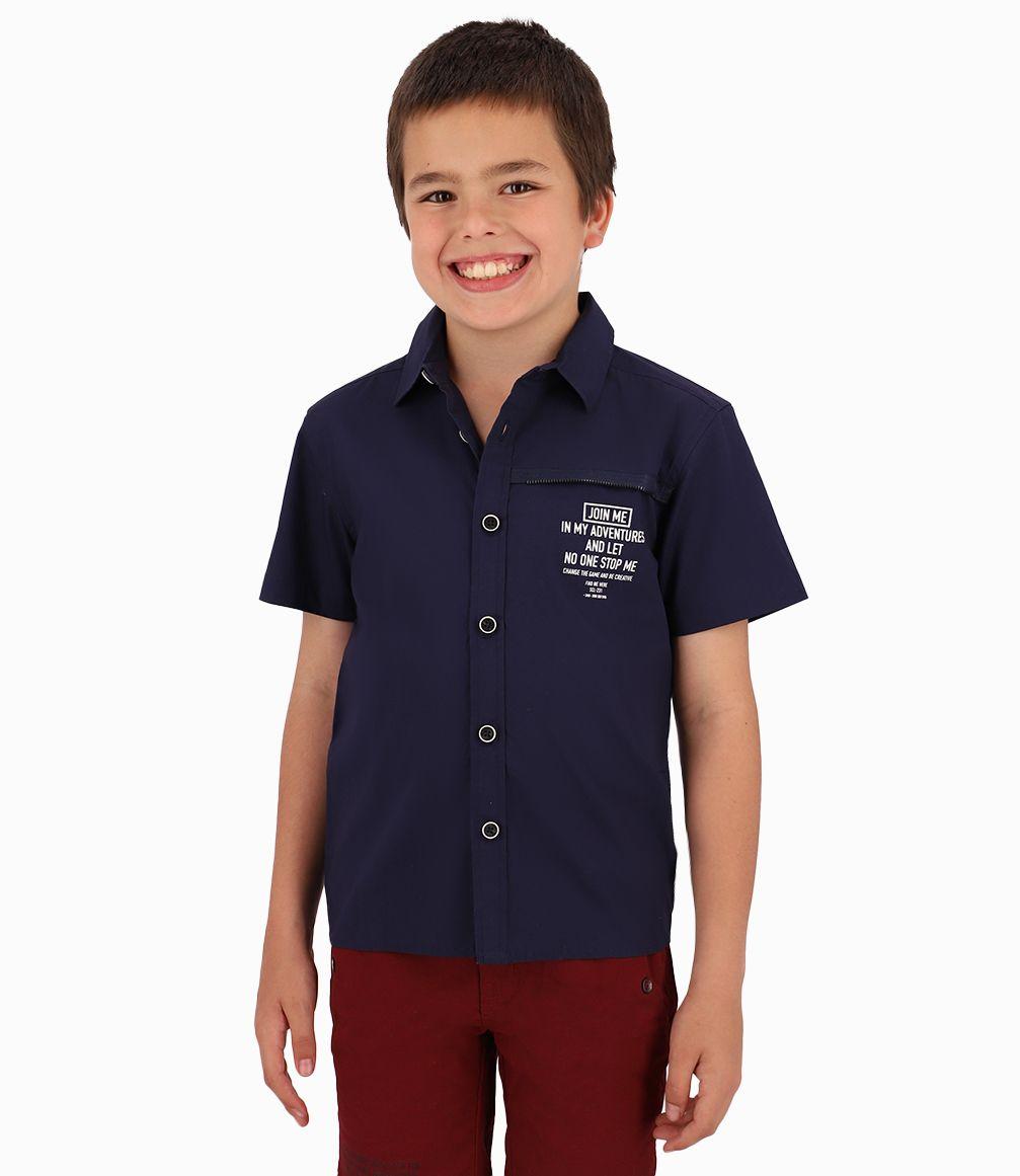 Camisa Niño Join Me Black and Blue Azul Marino-0