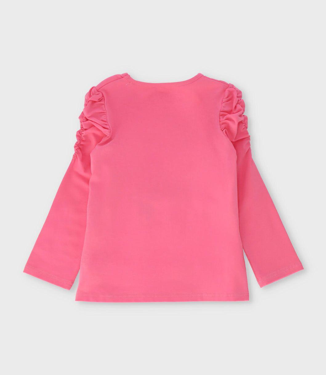 Polera manga larga niña con ciervo coral Limonada-1