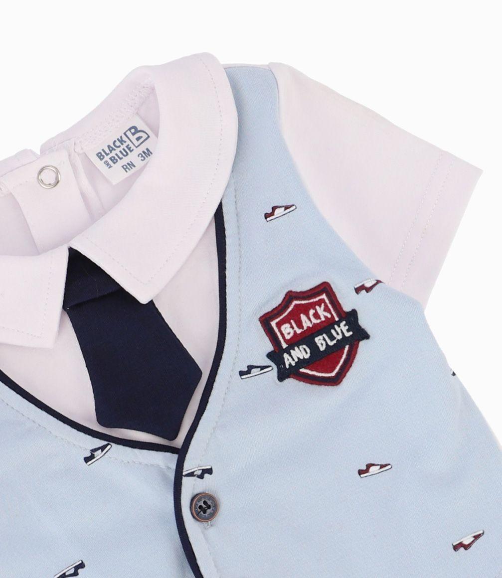 Conjunto Recién Nacido Formal Black and Blue Celeste-1