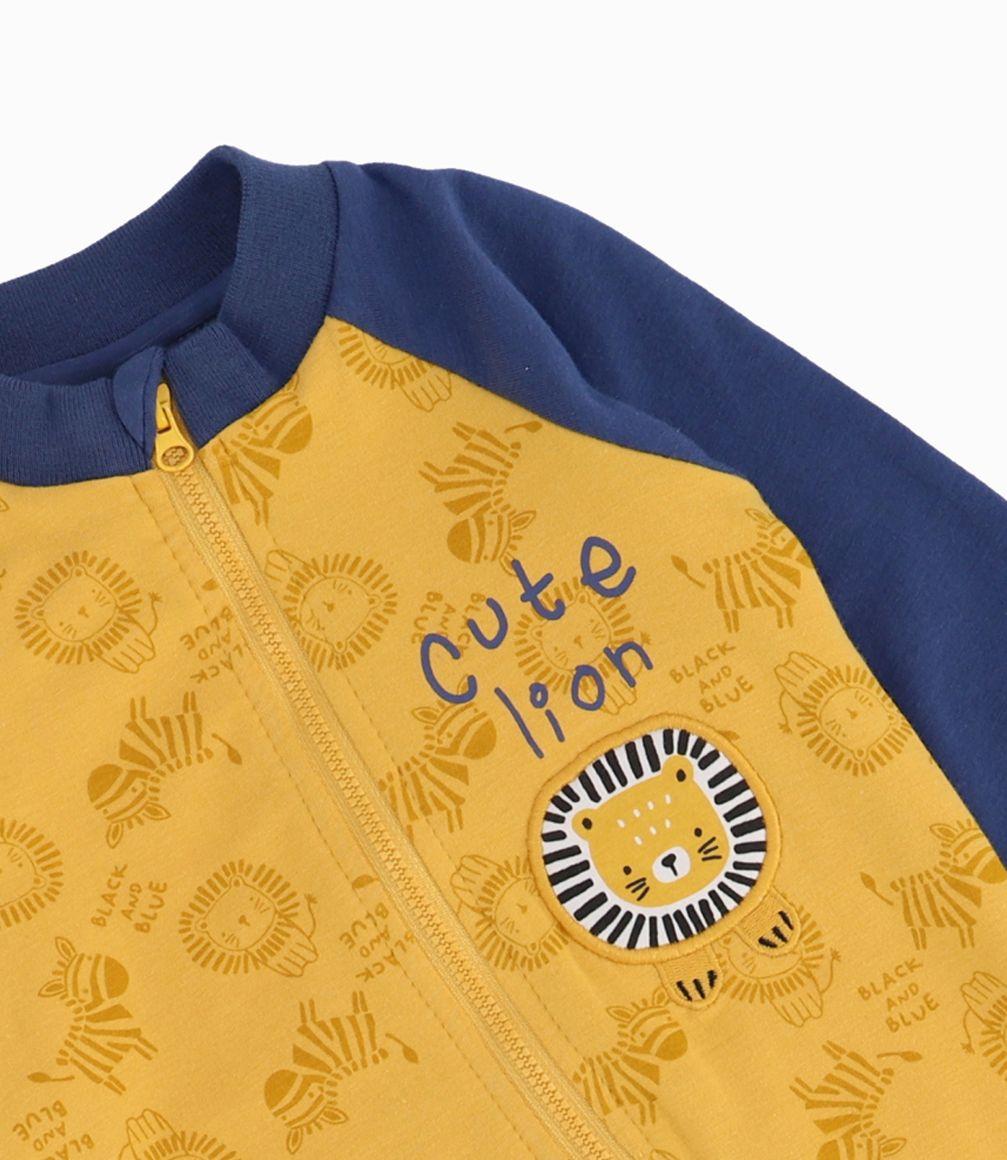 Enterito Con Cierre Recién Nacido Mostaza Black and Blue-1