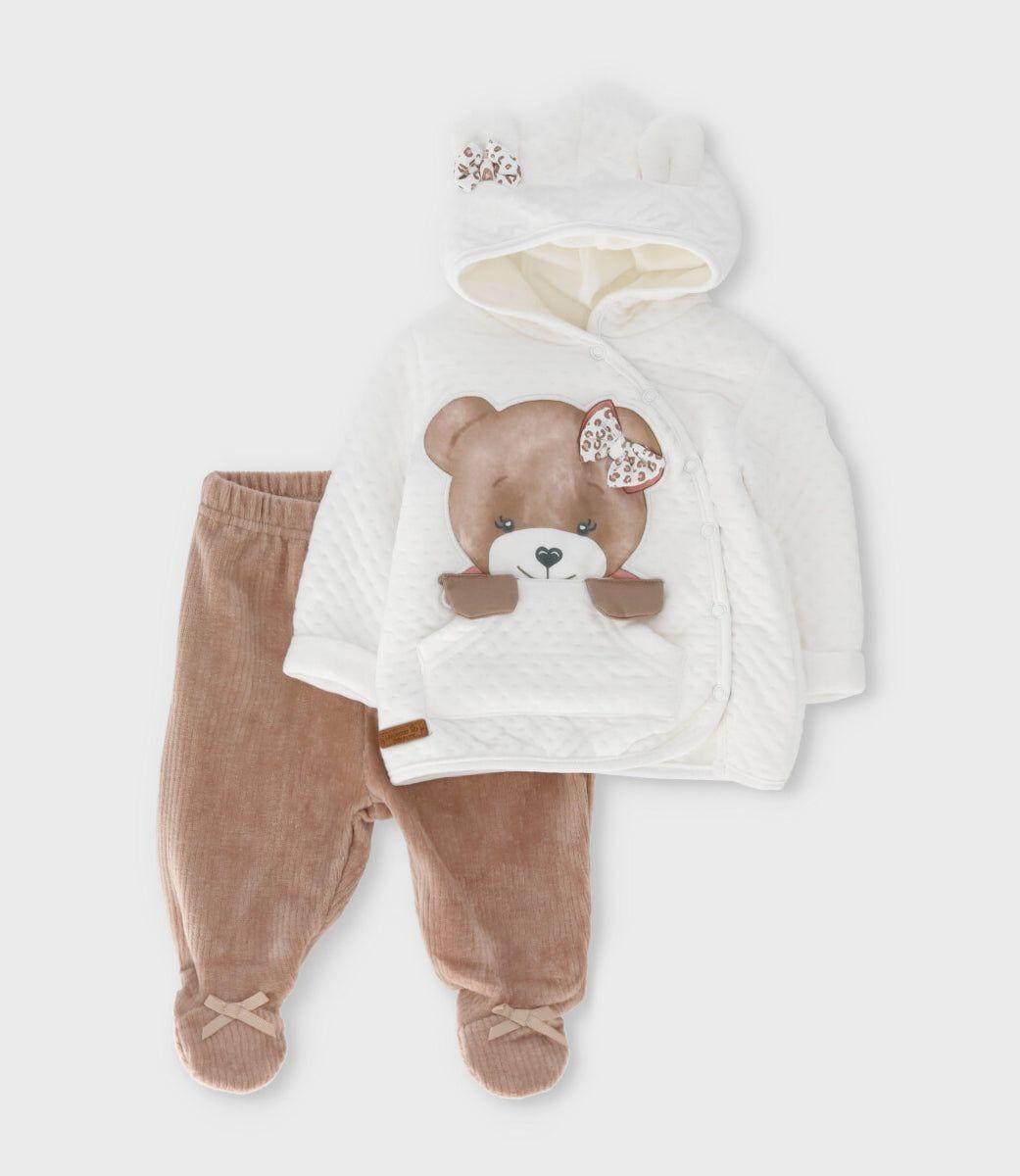 Conjunto recién nacida con osito blanco Limonada-0