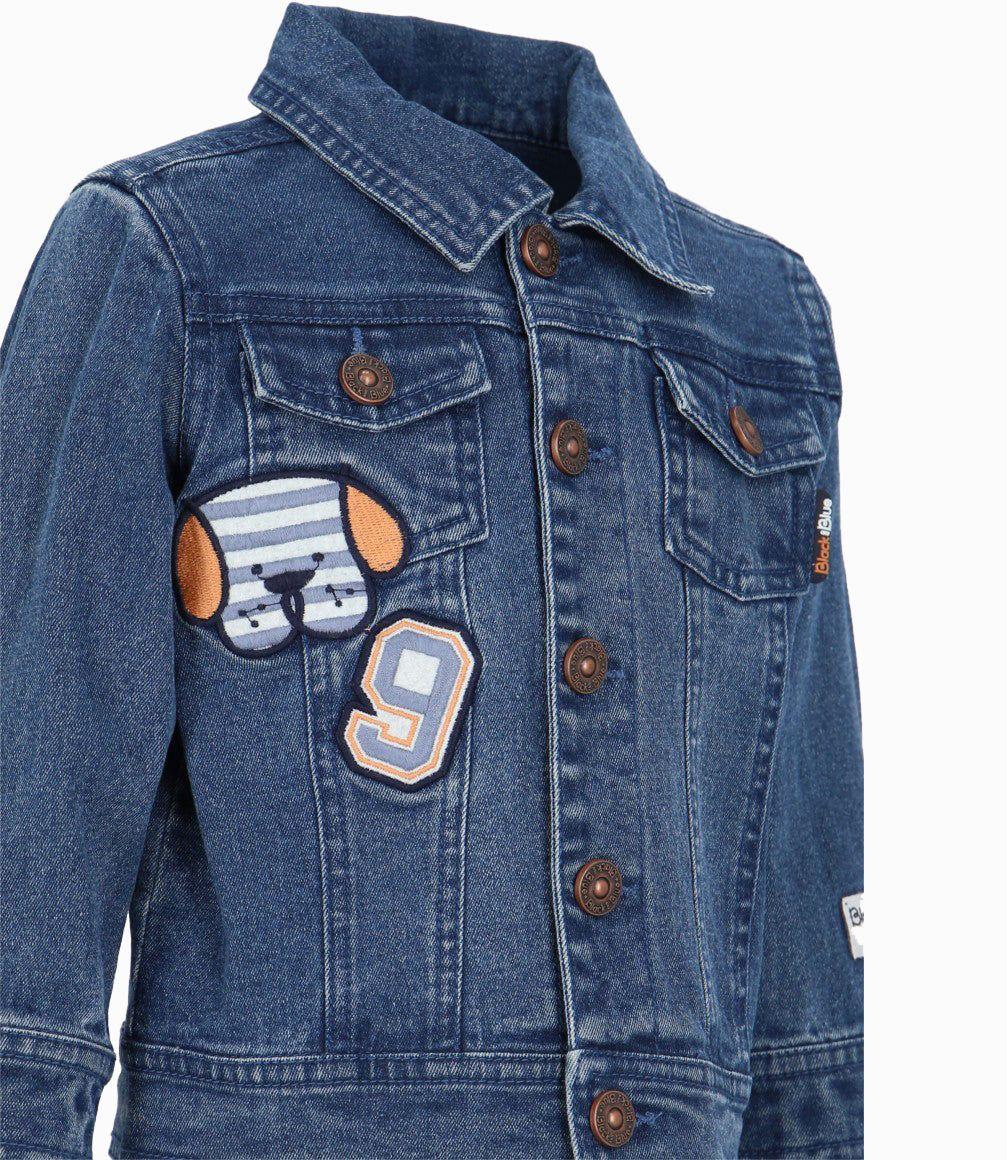 Chaqueta bebés básica denim azul Black and Blue-2