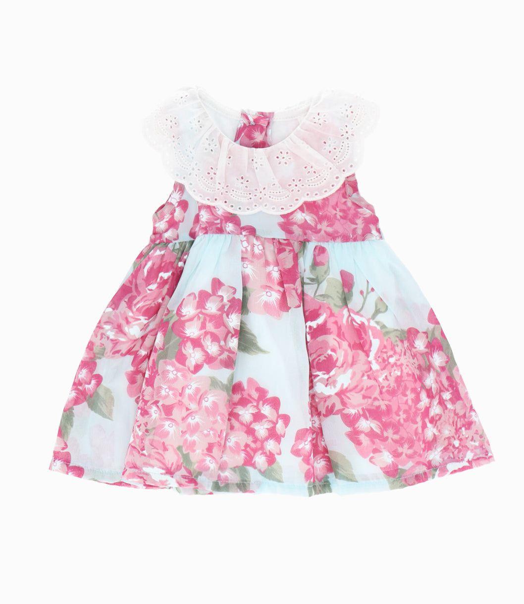 Vestido recién nacida floreado esmeralda Limonada-2