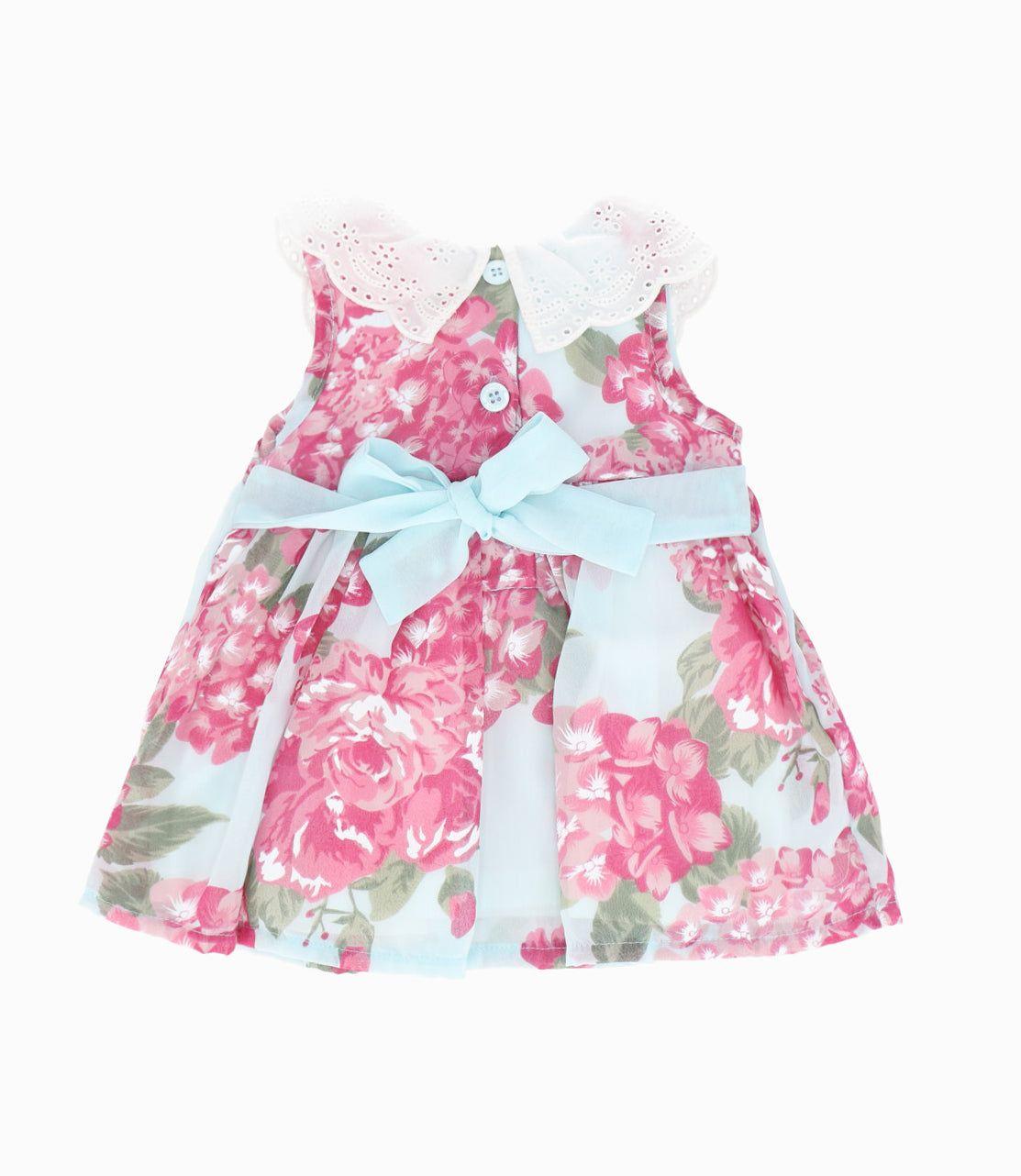 Vestido recién nacida floreado esmeralda Limonada-3