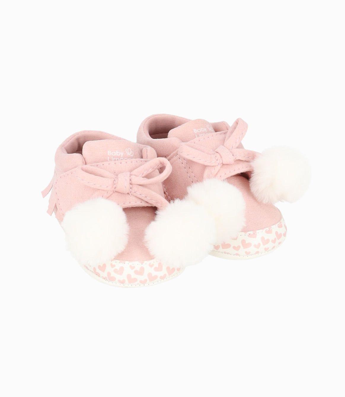 Botín recién nacida con vuelos rosado Limonada-0