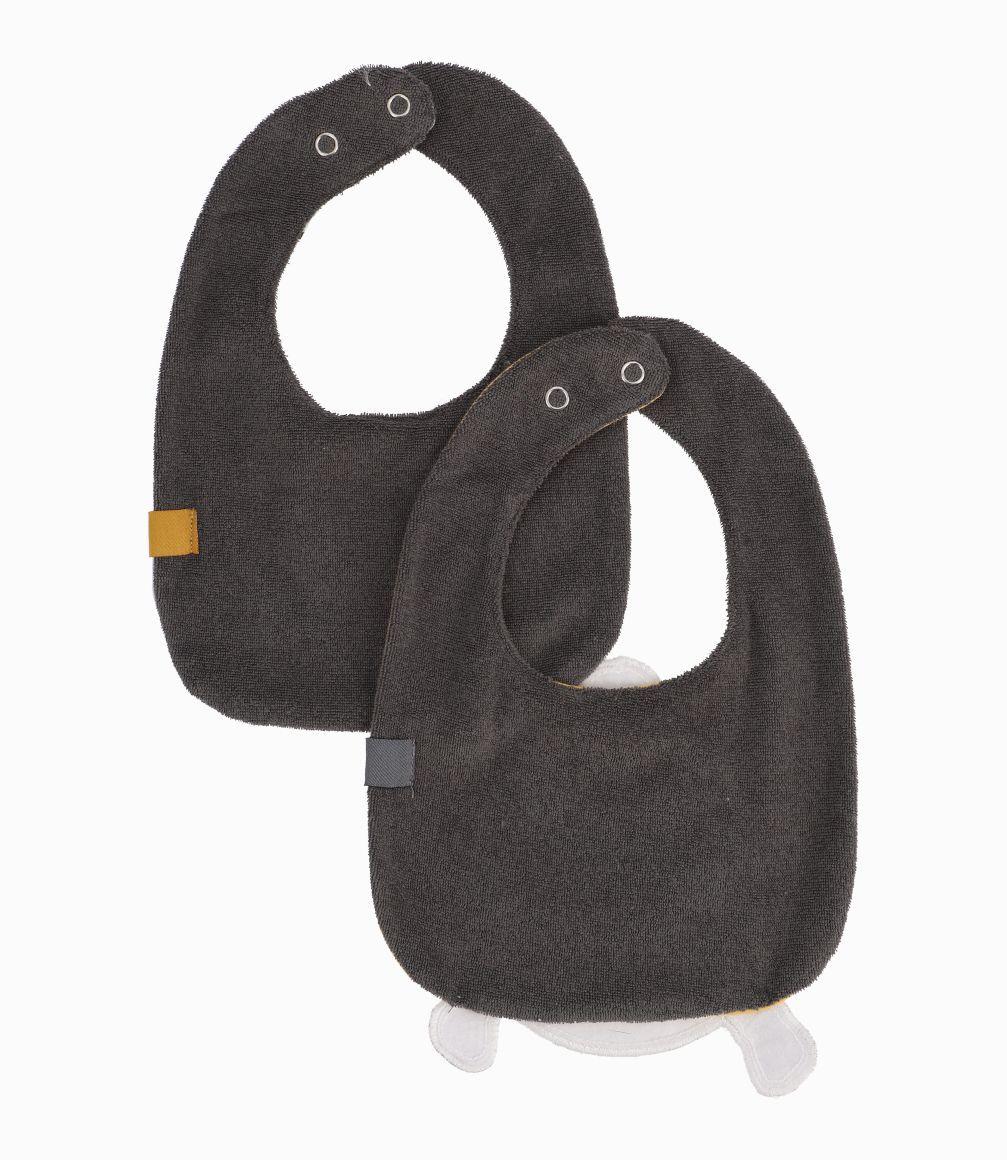 Pack Babero Recién Nacido De Pingüino Black And Blue Mostaza-1