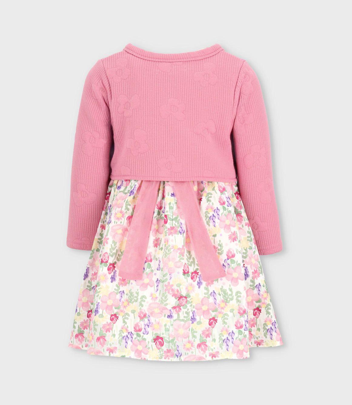 Vestido bebé floreado con bolero crudo Limonada-2